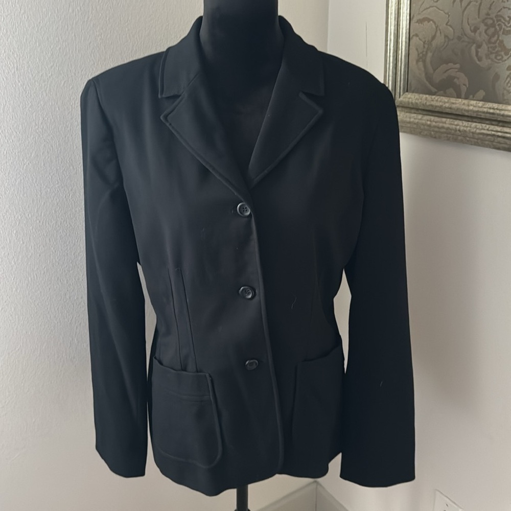Express black single front three button blazer su… - image 2